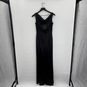 MUXXN Black Sleeveless Gown Dress Small Fit Flare Cowl Neck Formal Wedding Sexy